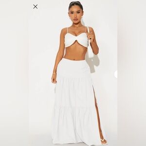 Fashion Nova White Maxi Skirt